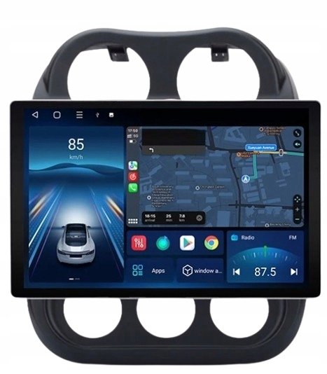 RADIO NAWIGACJA GPS JEEP COMPASS PATRIOT 2008-2015 ANDROID 13,1 cala QLED