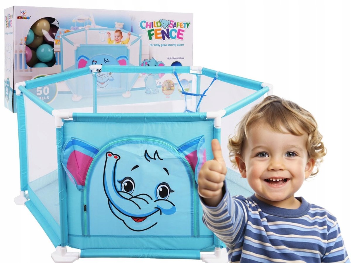 Bezpieczny Kojec Do Zabawy Dla Dzieci Słonik 50 Piłeczek Suchy Basenik