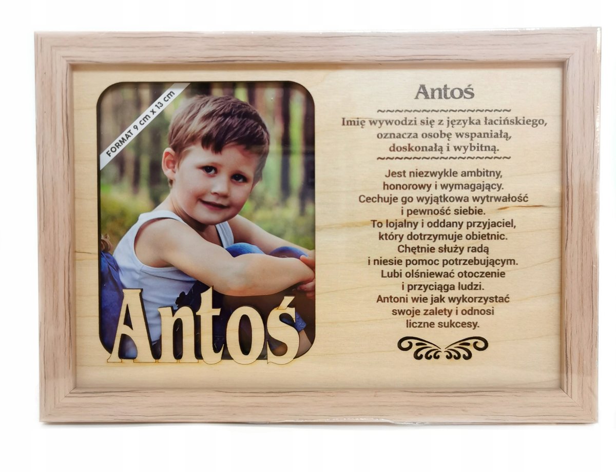 Ramka na zdjęcie dla niego ANTOŚ urodziny chrzest
