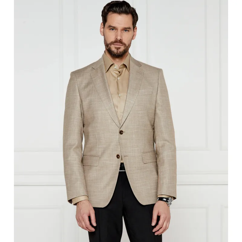 BOSS BLACK Wełniana marynarka H-Hutson-251 Slim Fit z dodatkiem lnu