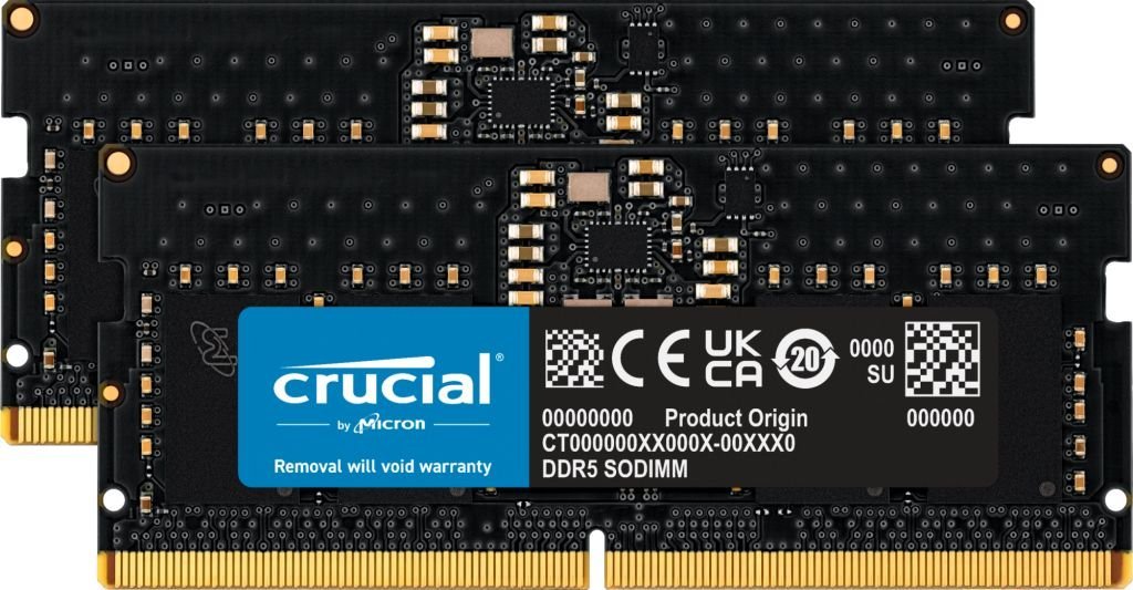 Pamięć do laptopa Crucial SODIMM, DDR5, 16 GB, 5600 MHz, CL46 CT2K8G56C46S5