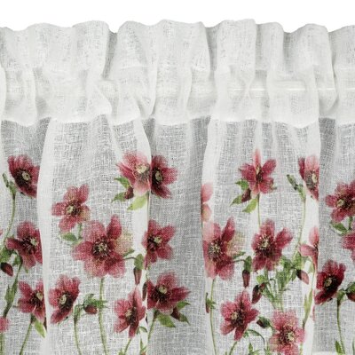 Firana 60 x 150 Dekoracyjna Gotowa Isa Biały+Bordo