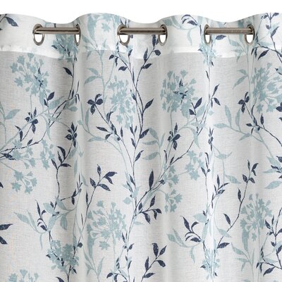 Firana Na Przelotkach Fiona 140X250 Biała + Niebieska