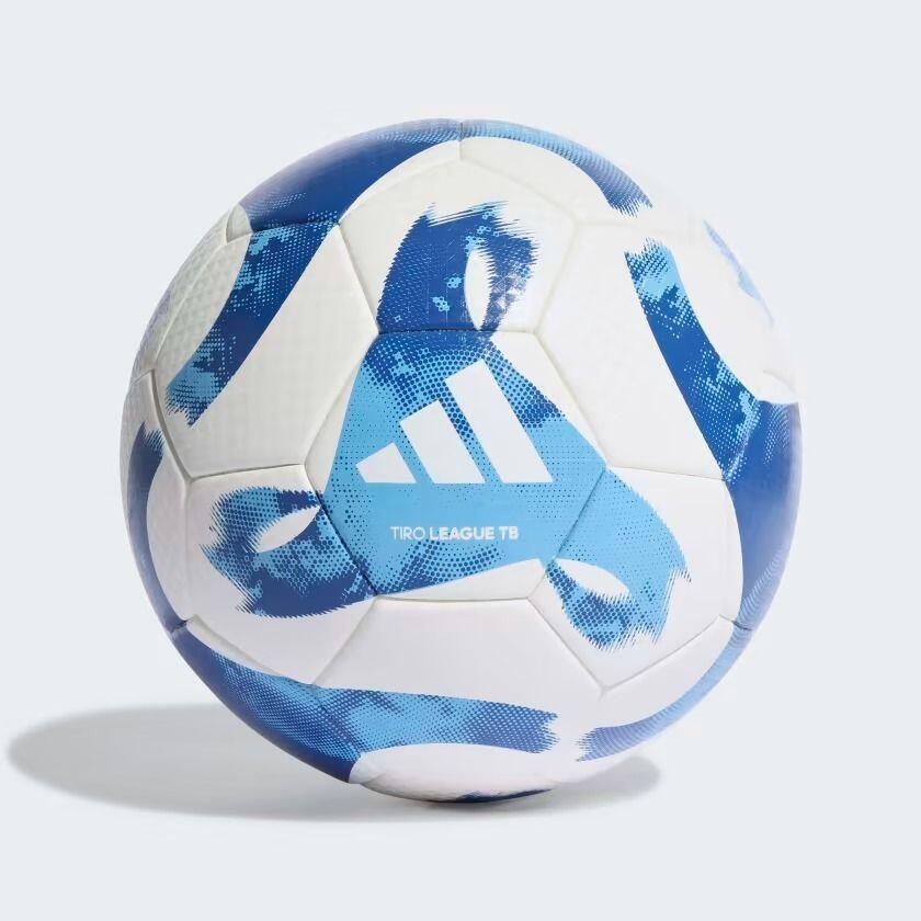 Piłka nożna adidas Tiro League Thermally Bonded biało-niebieska HT2429-5
