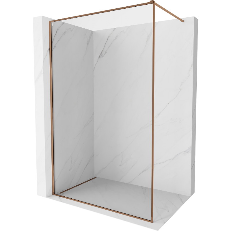 Mexen Kioto-F ścianka prysznicowa Walk-in z ramką 60 x 202 cm, transparent 8 mm, różowe złoto - 800-060-104-60-00