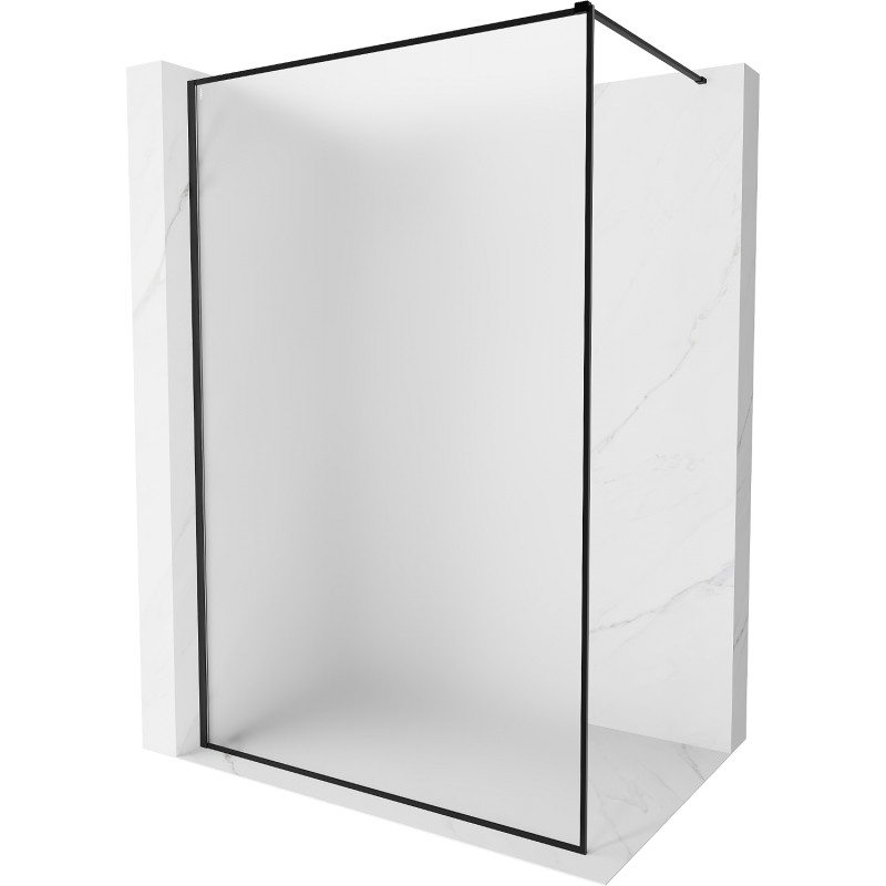 Mexen Kioto-F ścianka prysznicowa Walk-in z ramką 110 x 202 cm, szron 8 mm, czarna - 800-110-104-70-30