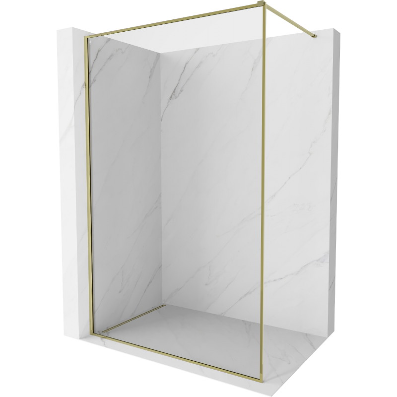 Mexen Kioto-F ścianka prysznicowa Walk-in z ramką 85 x 202 cm, transparent 8 mm, złota - 800-085-104-50-00