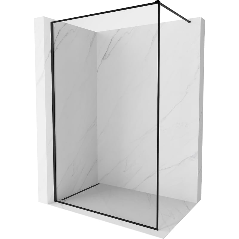 Mexen Kioto-F ścianka prysznicowa Walk-in z ramką 60 x 202 cm, transparent 8 mm, czarna - 800-060-104-70-00