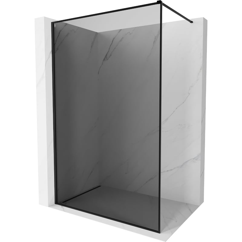 Mexen Kioto-F ścianka prysznicowa Walk-in z ramką 90 x 202 cm, grafit 8 mm, czarna - 800-090-104-70-40