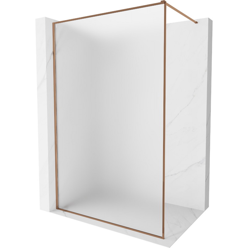 Mexen Kioto-F ścianka prysznicowa Walk-in z ramką 100 x 202 cm, szron 8 mm, różowe złoto - 800-100-104-60-30