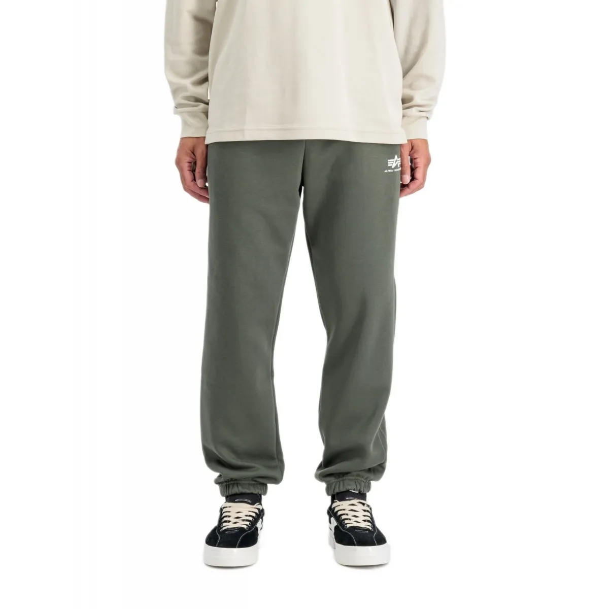 Spodnie Alpha Industries Basic Jogger Small Logo II 156370 142 - Ciemnooliwkowe 3XL