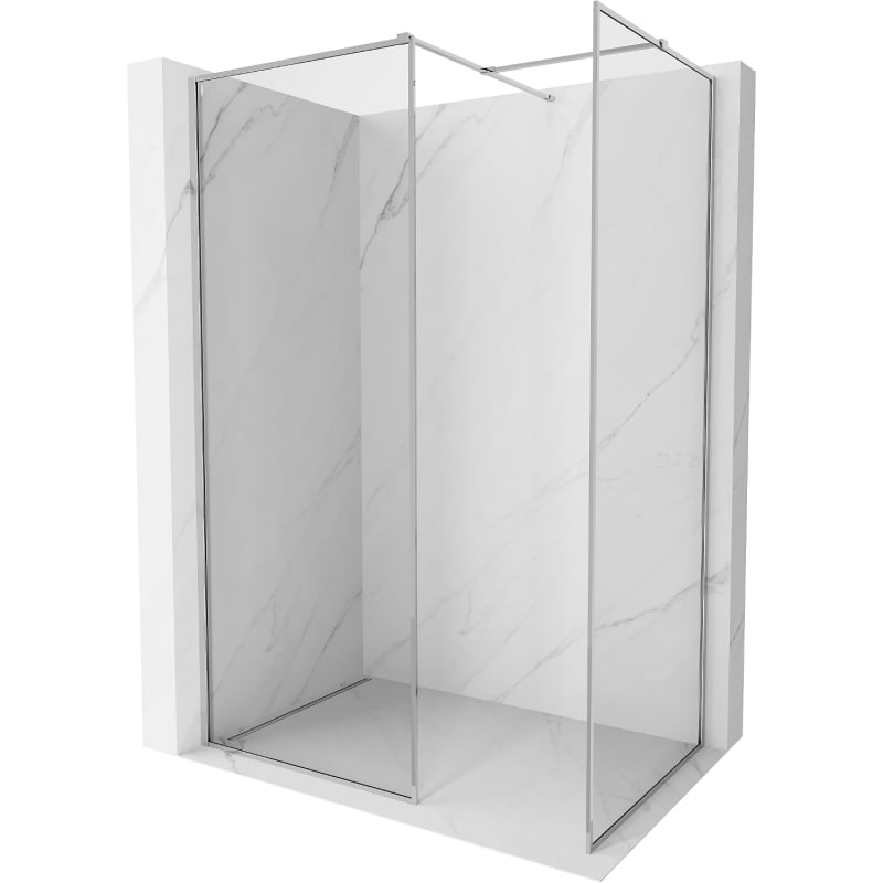 Mexen Kioto-F ścianka prysznicowa Walk-in z ramką 150 x 115 cm, transparent 8 mm, chrom - 800-150-202-04-00-115