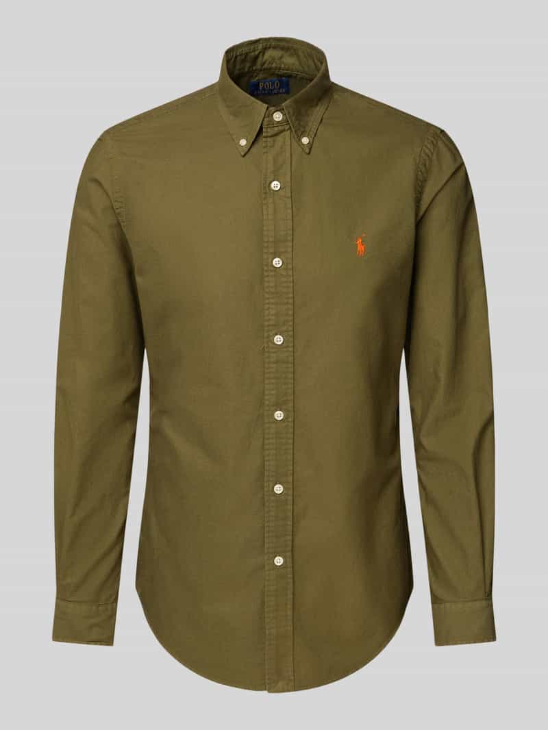 Koszula casualowa o kroju custom fit z kołnierzykiem typu button down