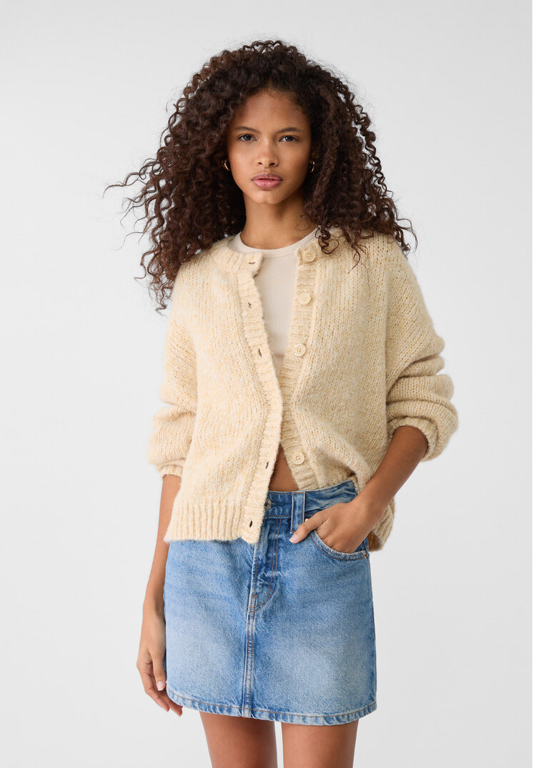 Stradivarius Jeansowa spódnica mini Niebieski denim 36
