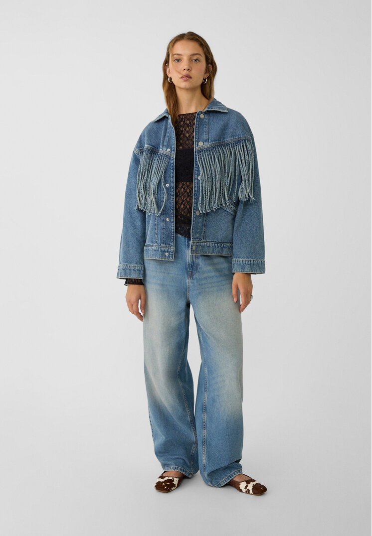 Stradivarius Luźne jeansy baggy Denim 34