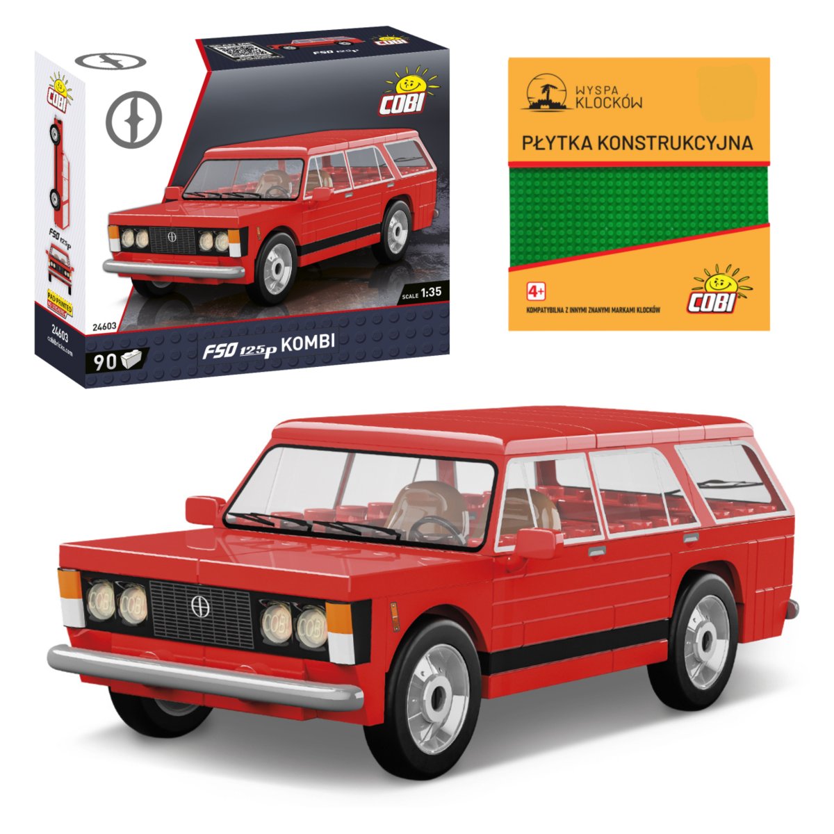 KLOCKI COBI 24603 Samochód FSO 125p 90 El. + PŁYTKA