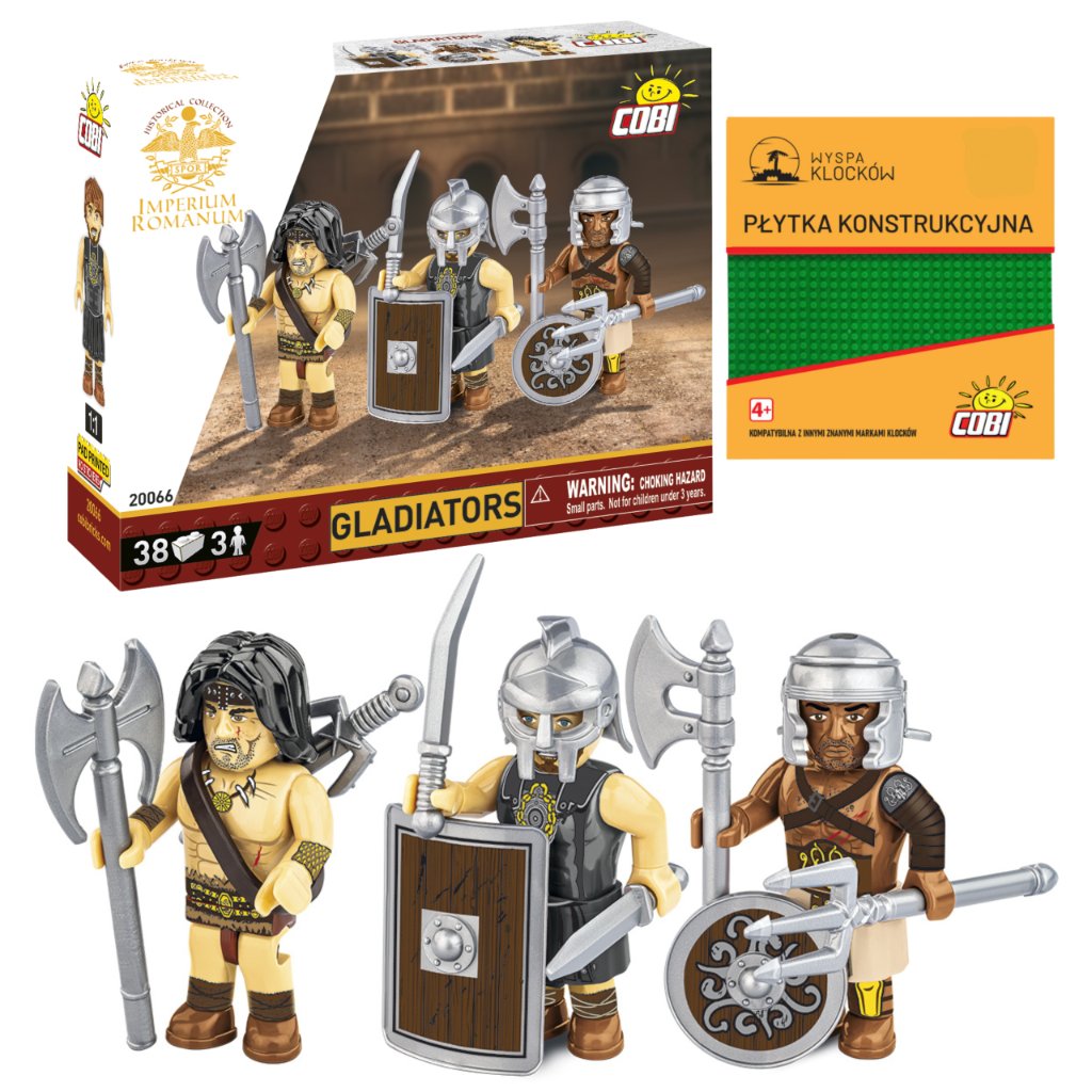 KLOCKI COBI 20066 Figurki Gladiatorzy HC IMPERIUM ROMANUM 38El. + PŁYTKA