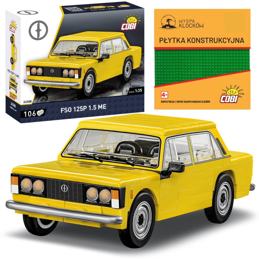 Klocki Cobi 24588 Samochód Fso 125p 1.5 Me Duży Fiat Auto 106 El. + PŁYTKA