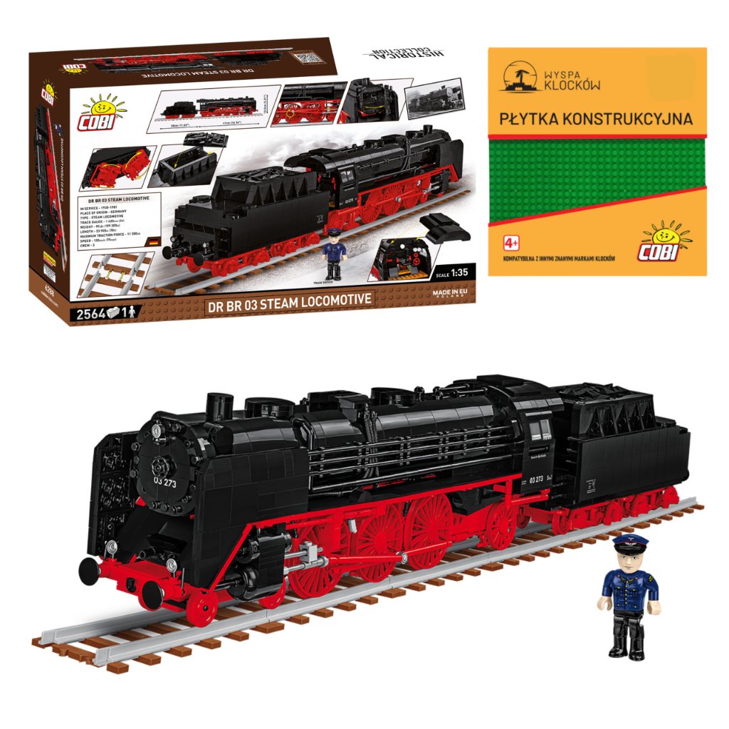 KLOCKI COBI 6288 LOKOMOTYWA DR BR 03 Steam Locomotive HC 2564 El. + PŁYTKA