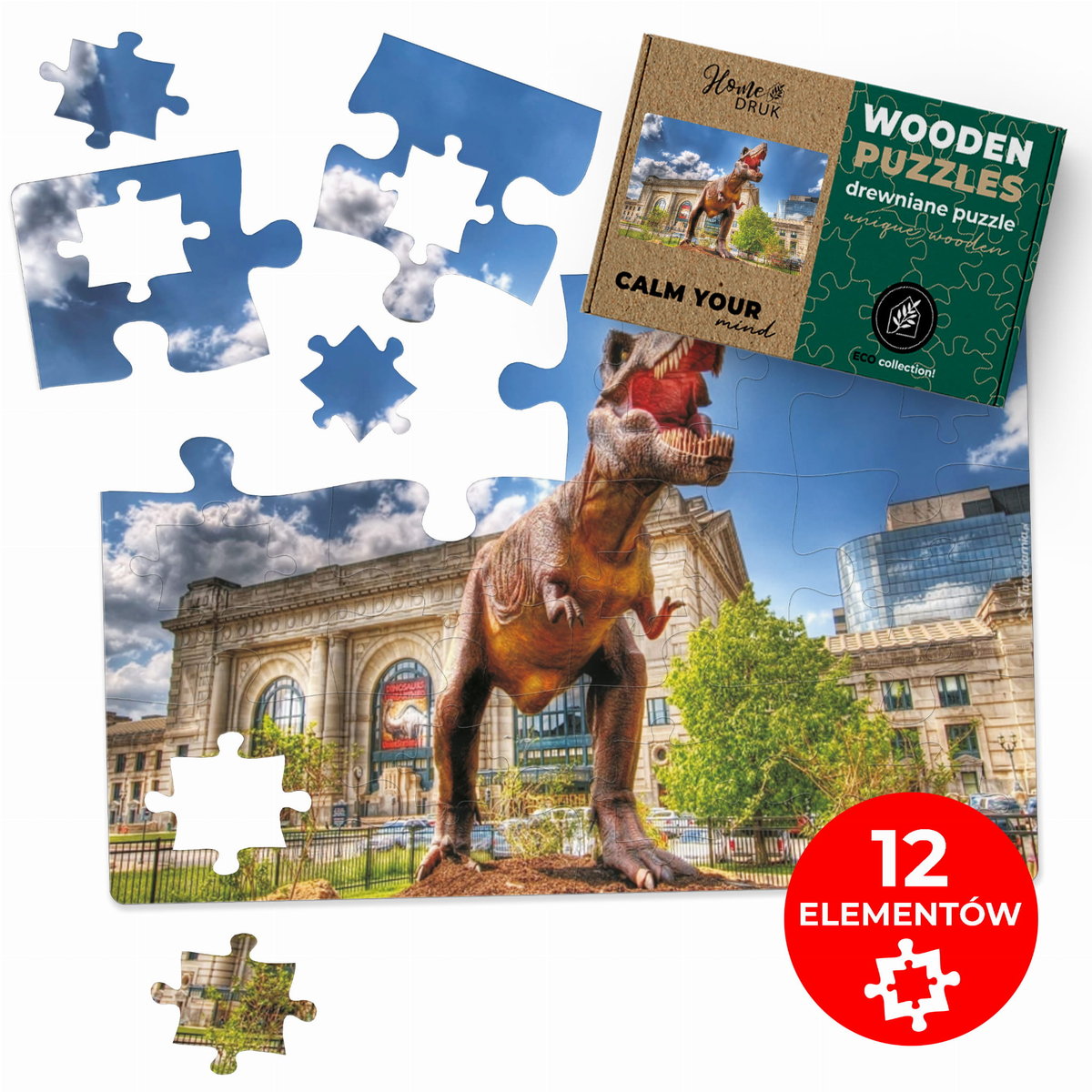 PUZZLE DREWNIANE DOUBLE Z TWOJEGO ZDJĘCIA NA PREZENT 12 elementów 60x40cm