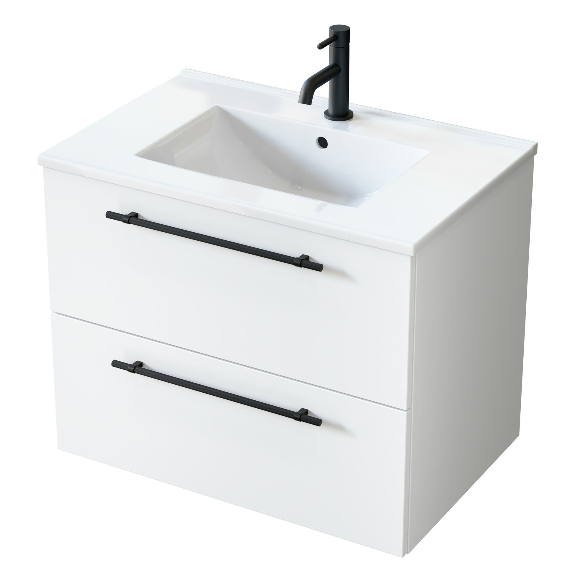 Szafka łazienkowa z umywalką Uptrend Nava 70 cm biały mat 004-SU70-01+UP4530-700