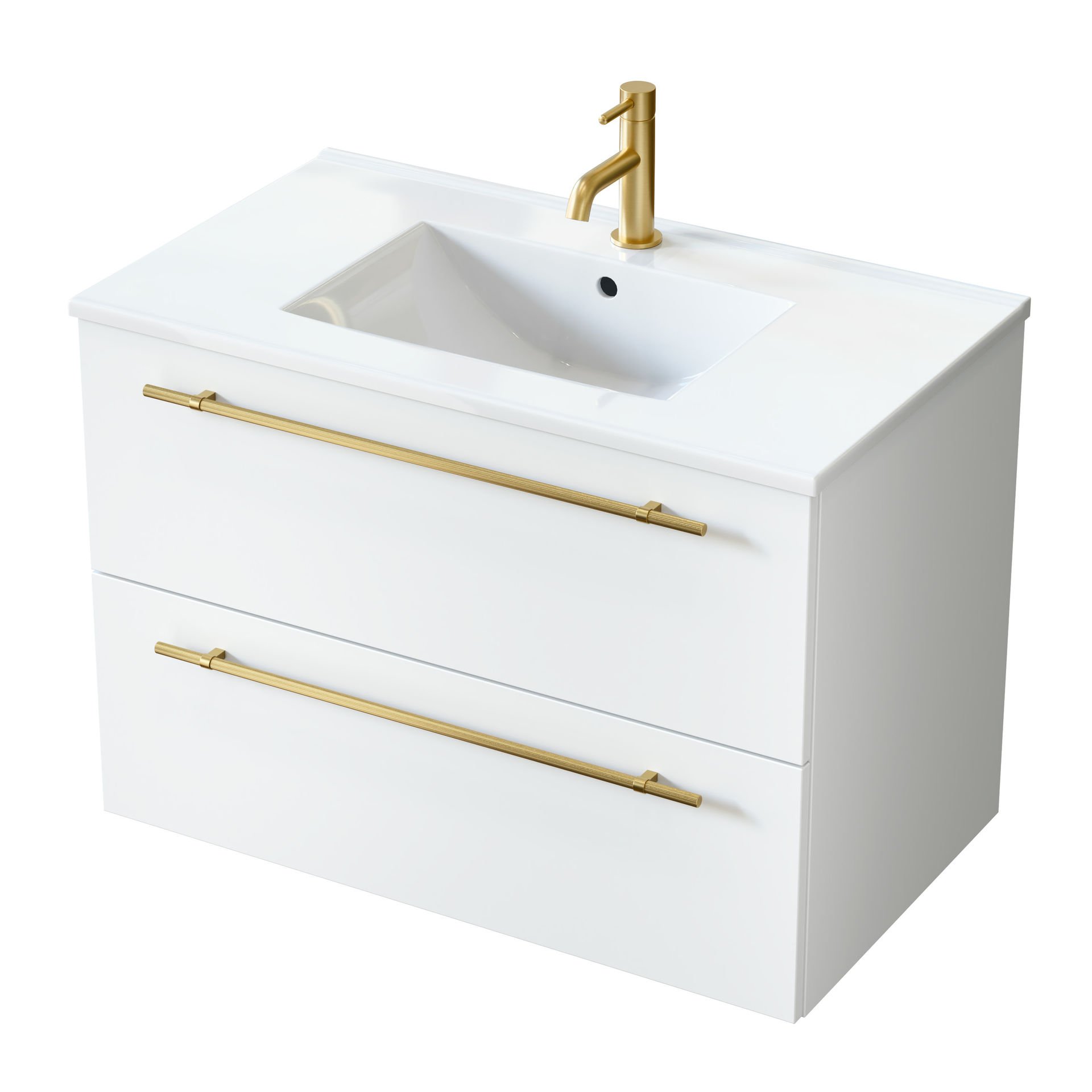 Szafka łazienkowa z umywalką Uptrend Nava 80 cm biały mat 004-SU80-02+UP4530-800