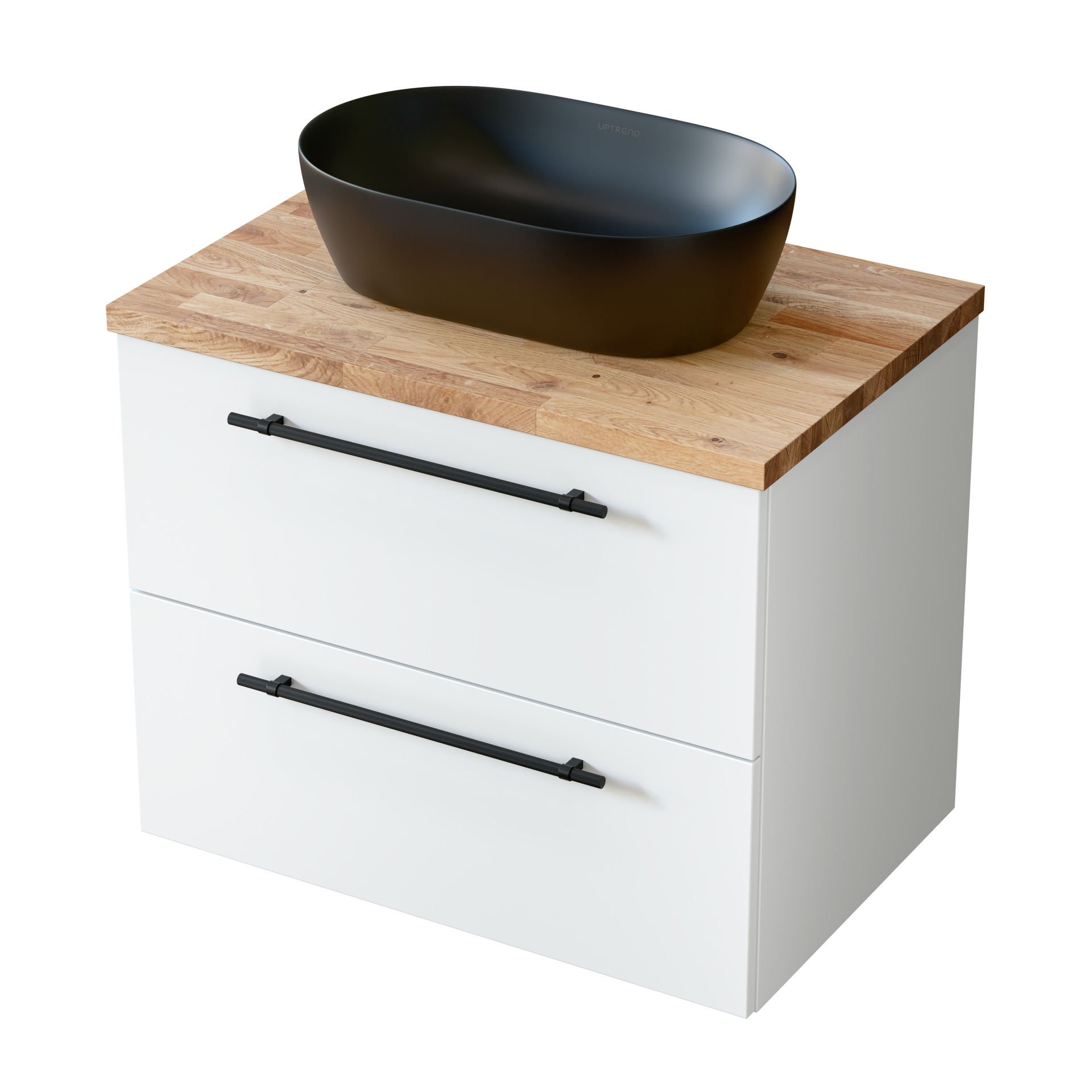 Szafka łazienkowa pod umywalkę z blatem Uptrend Nava 60 cm biały mat 004-SU60-01+999-BL60-01