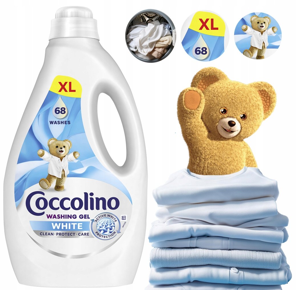 Coccolino Do Prania Białych Ubrań White Tkanin Washing Gel 68 Prań 2,72L XL