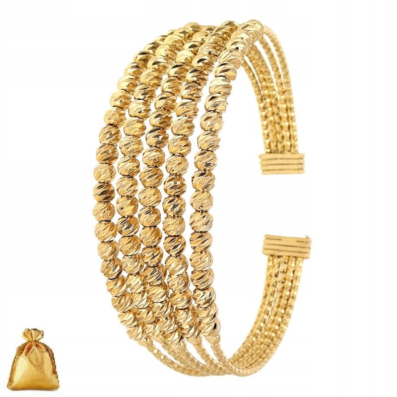 BRANSOLETKA ZŁOTA DAMSKA SZTYWNA, ZE STALI CHIRURICZNEJ, POZŁACANA DLA MAMY