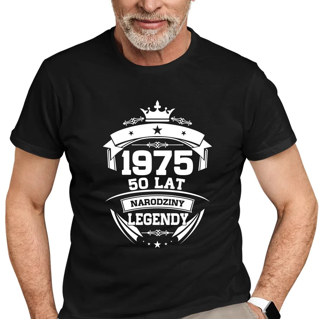 1975 Narodziny legendy 50 lat - męska koszulka na prezent na 50 urodziny