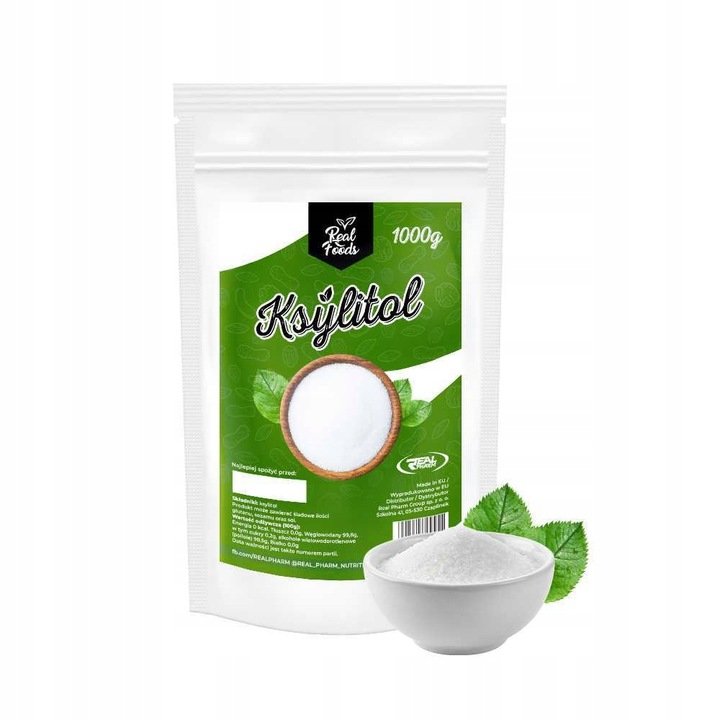Real Foods Ksylitol 1000g Zdrowy zamiennik cukru, słodzik