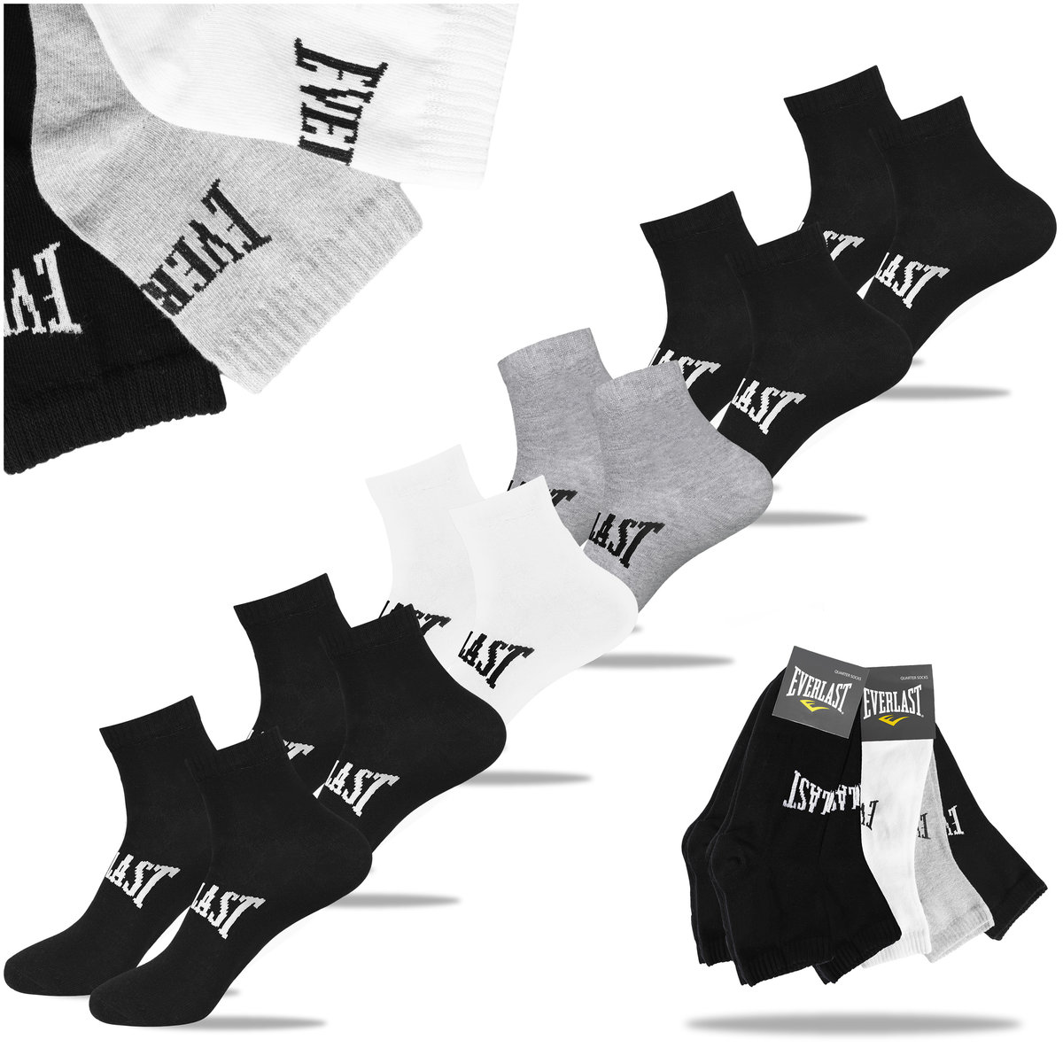 Everlast Skarpety Męskie 6 Par 100% Bawełna SKQ001 Rozmiar 39-42