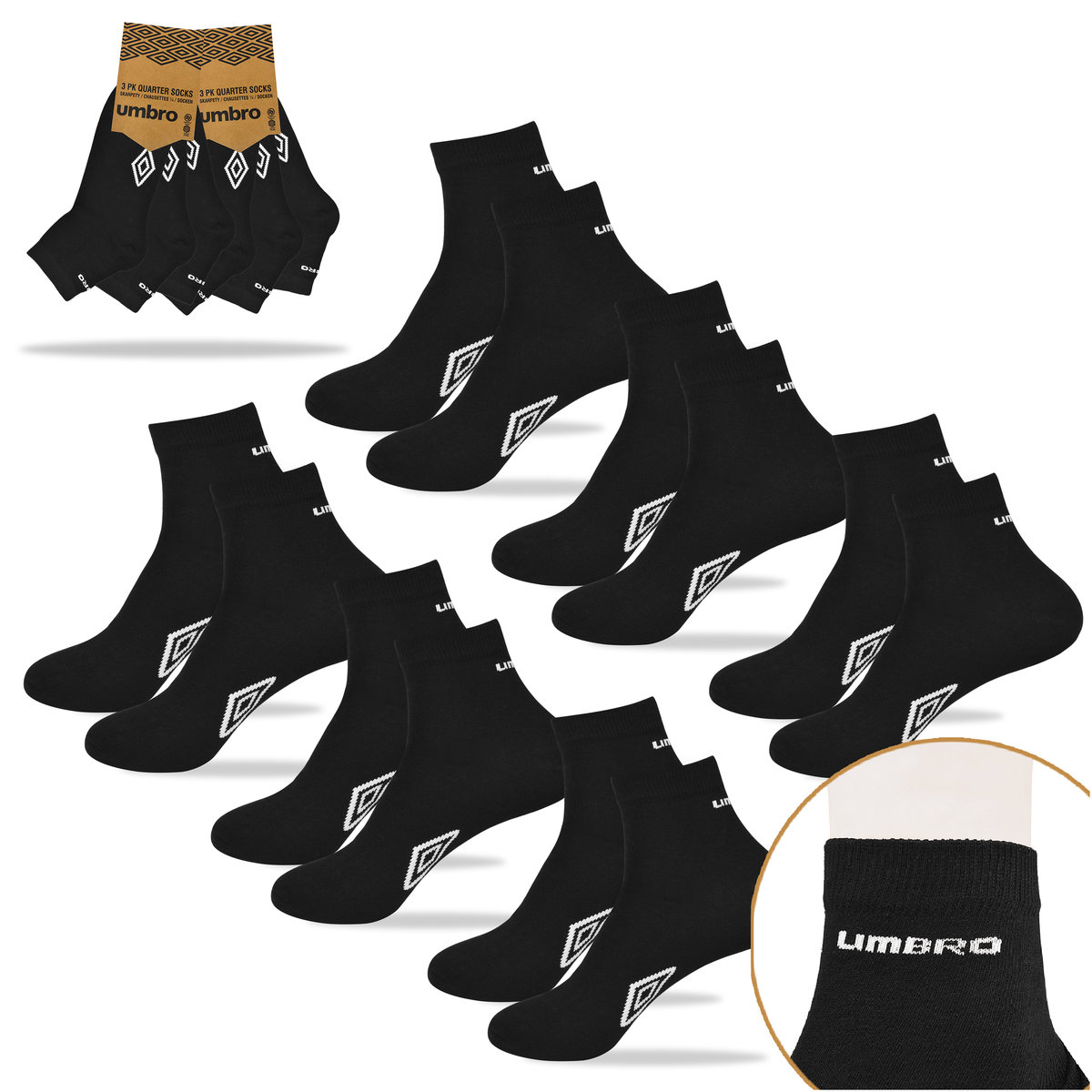 UMBRO Skarpety Męskie Quarter Zakostki 6 par 39/42