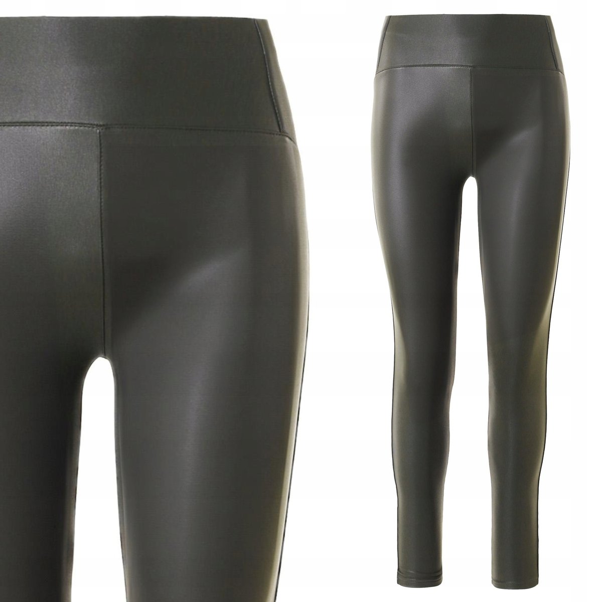 Eleganckie LEGGINSY DAMSKIE GETRY w imitujące skórę Wysoki Stan MORAJ S