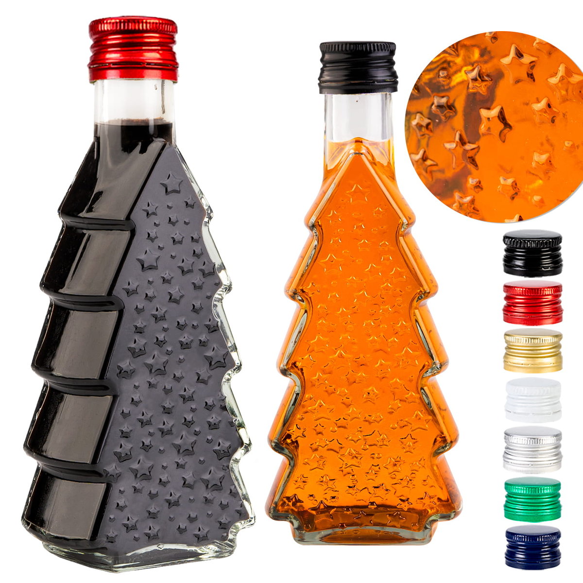 5x BUTELKA CHOINKA NA MLEKO NALEWKI WINO ŚWIĄTECZNA GWIAZDKI 250 ML