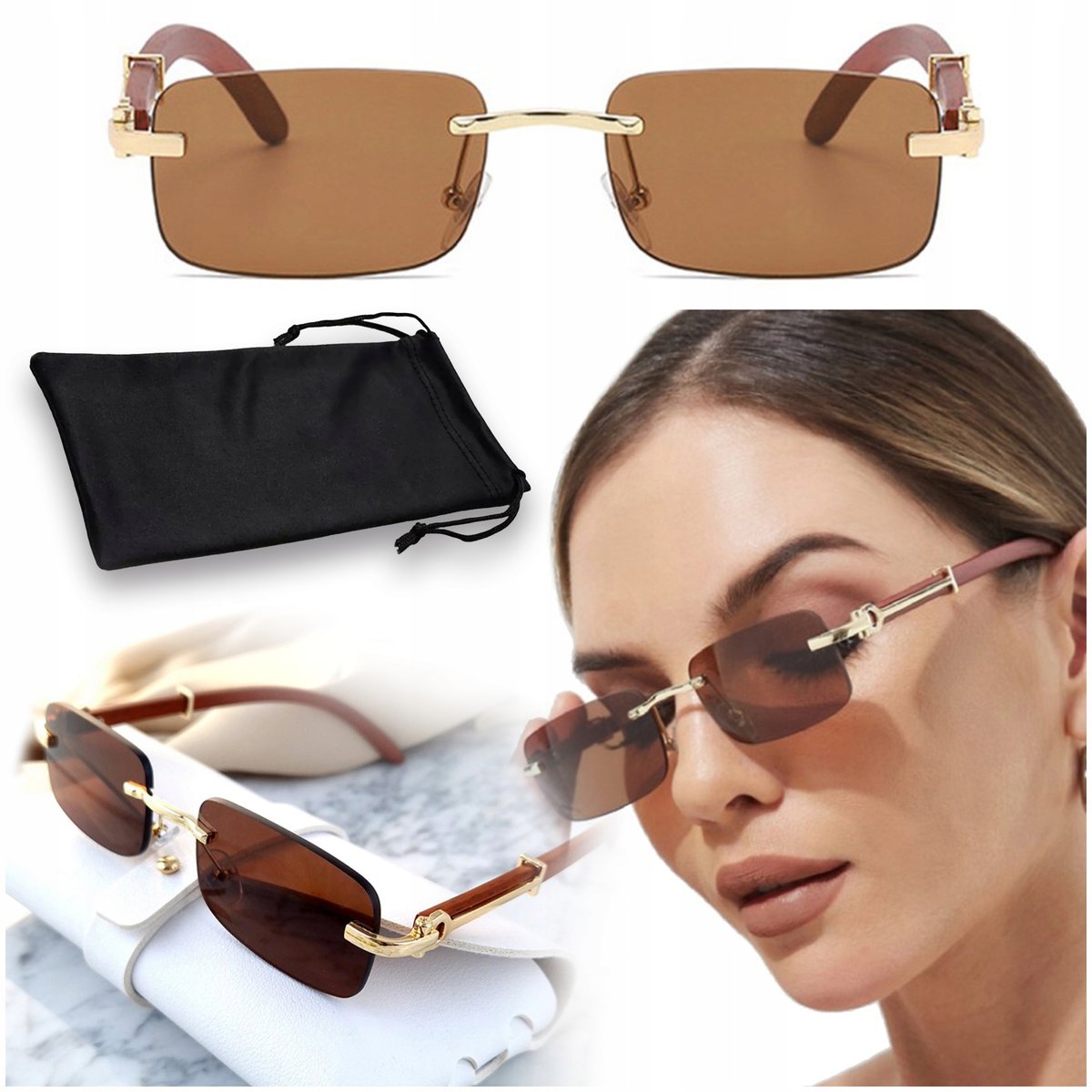 STYLOWE OKULARY PRZECIWSŁONECZNE DAMSKIE Z POLARYZACJĄ FILTR UV400 / MODNE