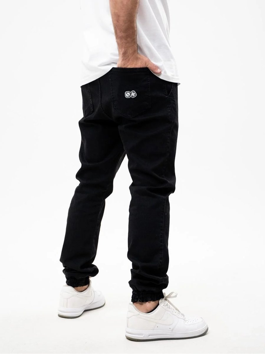 Spodnie Jogger Jeansowe Męskie Czarne Lucky Dice Promo Dice XL
