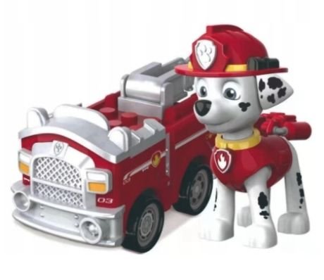 KLOCKI FIGURKA PAW PATROL Z SAMOCHODEM MARSHALL