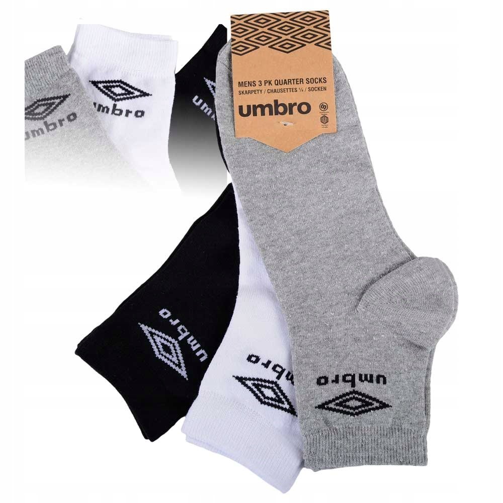 UMBRO Skarpety Quarter 3 pary MIX 35/38