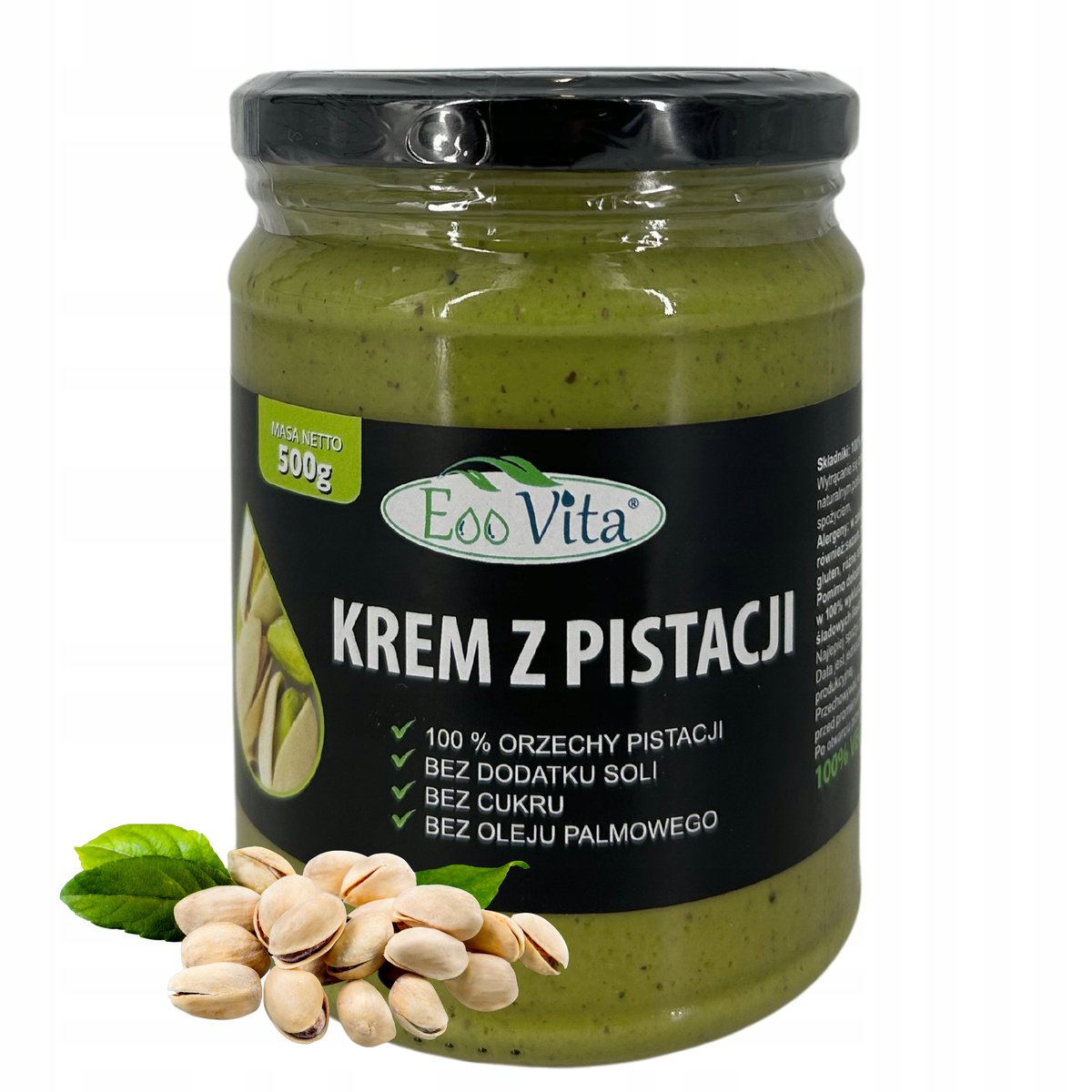 Krem Pistacjowy 500g PASTA PISTACJOWA Masło z PISTACJI Bez Cukru 100% Śwież
