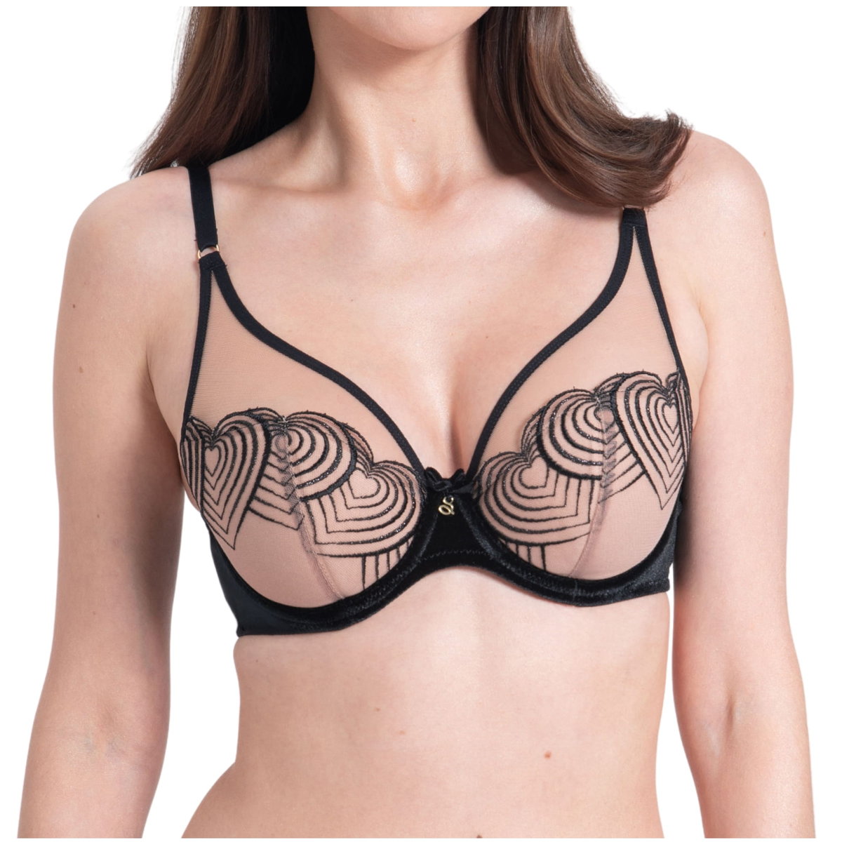 Biustonosz Samanta ALICE Tattoo A338 czarno - beżowy - 70B