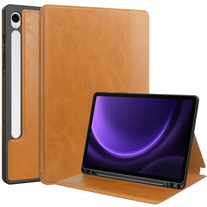 ETUI LEATHER CASE PEN do Samsung Galaxy Tab S9 Tab S9 FE 11 10.9 brązowe Case Obudowa Pokrowiec Futerał
