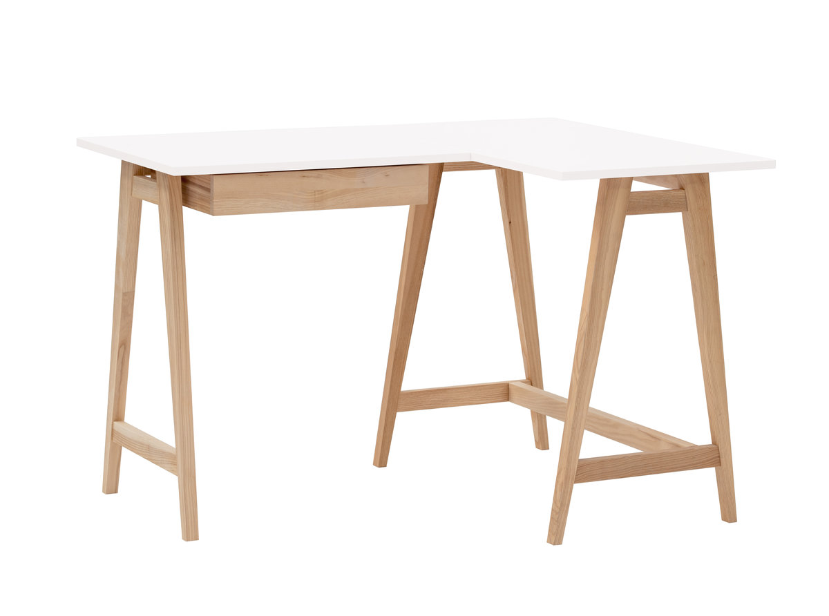 Biurko Narożne Luka 115cm x 85cm Prawe Biały