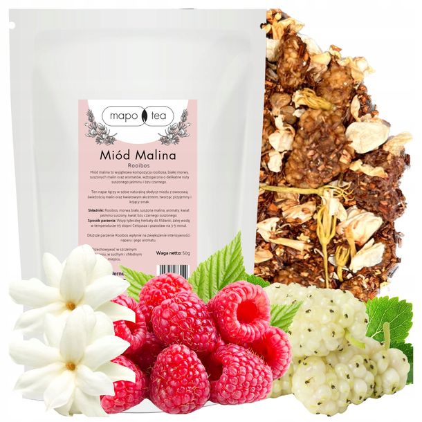 Herbata Rooibos Miód Malina 50g Mapo Tea