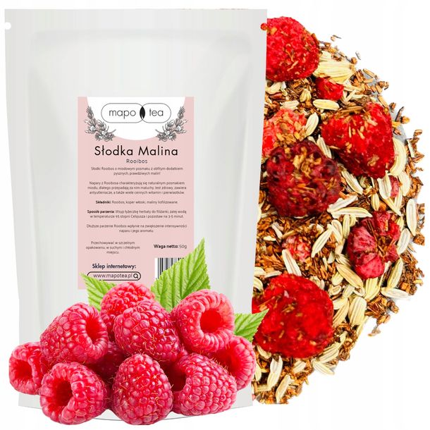 Herbata Rooibos Słodka Malina 50g Mapo Tea