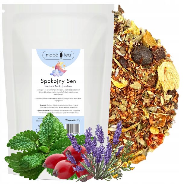 HERBATA NA SEN 50G Herbata Spokojny Sen na Bezsenność Ziołowa Naturalna