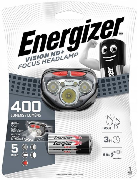 Latarka Czołowa Czołówka Nagłowna Led Energizer 400 Lumenów 3 Tryby