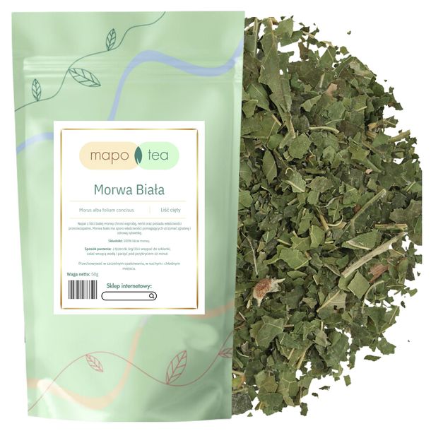 MORWA BIAŁA LIŚĆ CIĘTY 50G Naturalna 100% Wysoka Jakość Herbata ziołowa