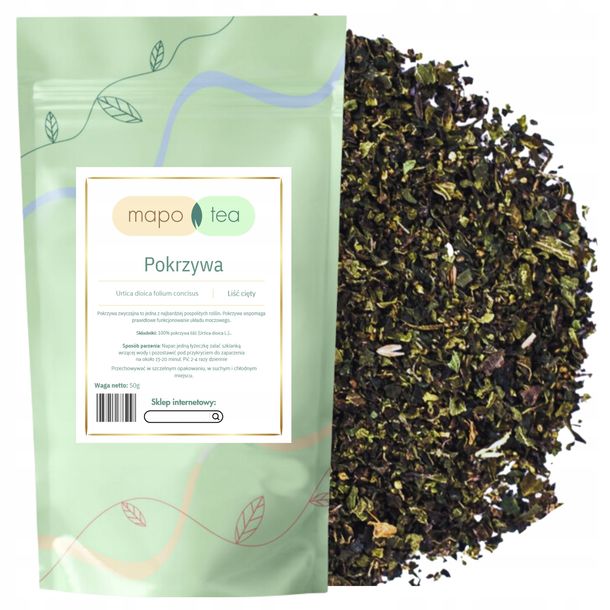 POKRZYWA LIŚĆ CIĘTY 50G Herbata Ziołowa NATURALNA PREMIUM Wysoka Jakość
