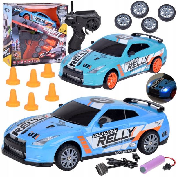 Samochód Rc Auto Do Driftu Napęd 4x4 2,4ghz Nissan Gtr 1:24 Światła Drift